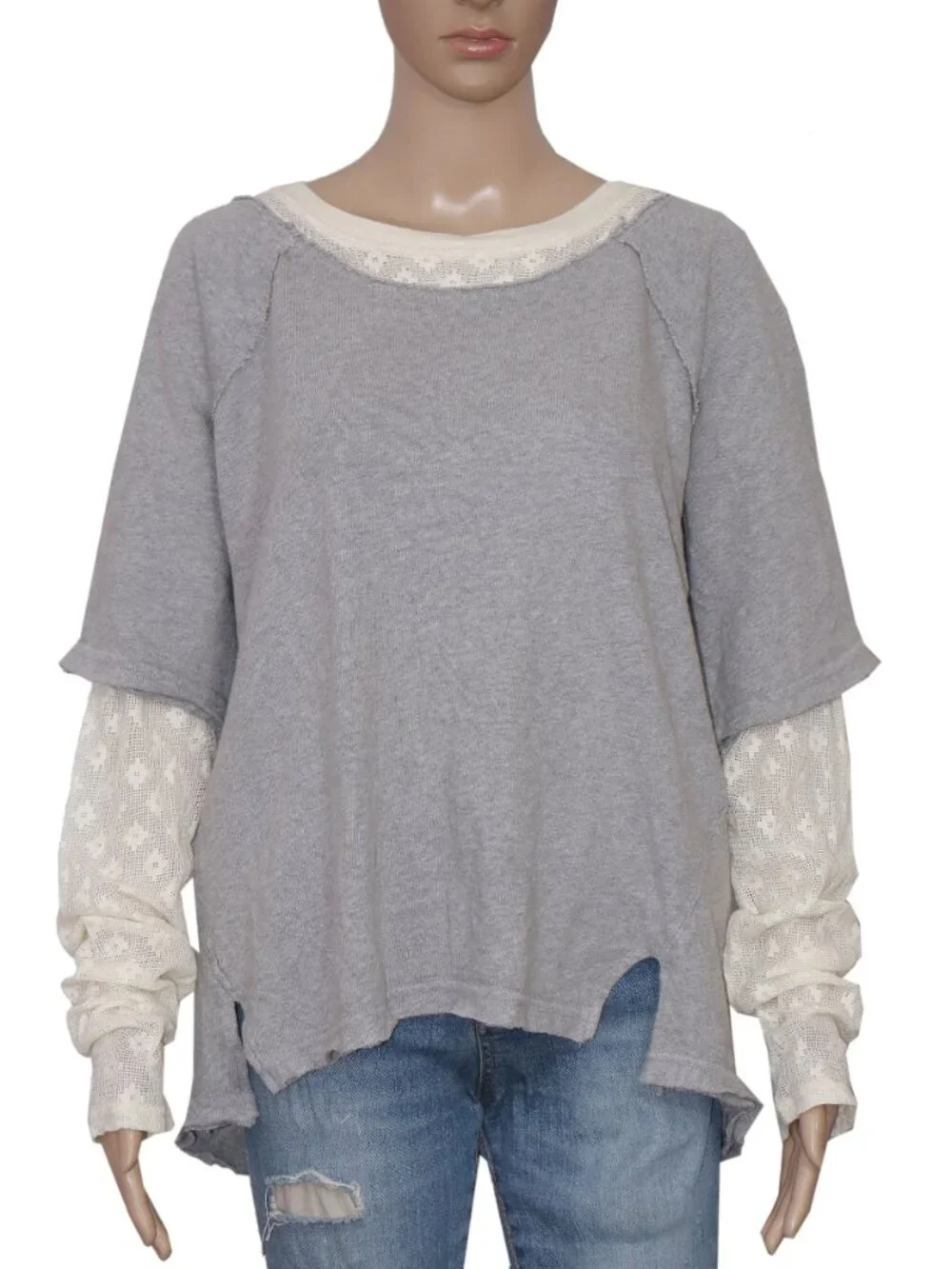 Free People We The Free Keepsake Twofer Oversized Mesh Scoop Neck Top M